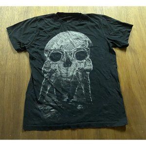 Public Domain Astronaut Moon Black Graphic Crew Neck Tee Medium